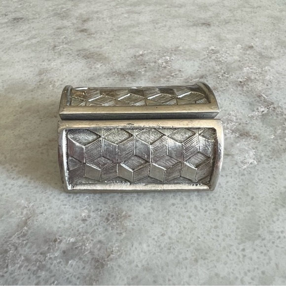 Vintage pewter photo stand card stand paper weight - Picture 4 of 4